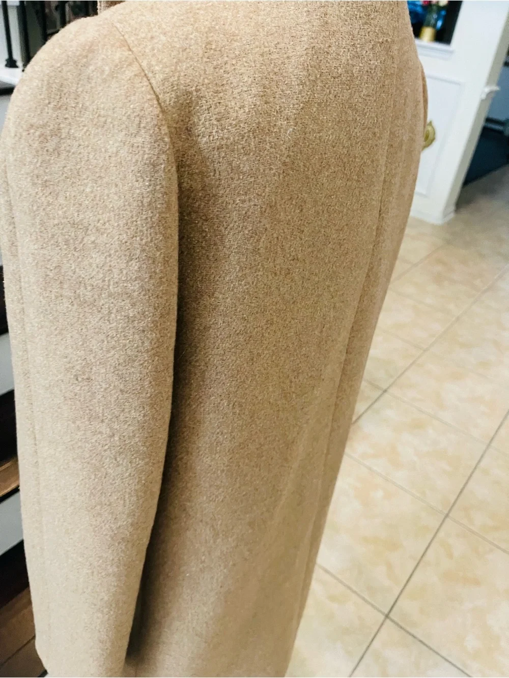 J. Crew Camel Wool-Blend Stand Collar Pea Coat